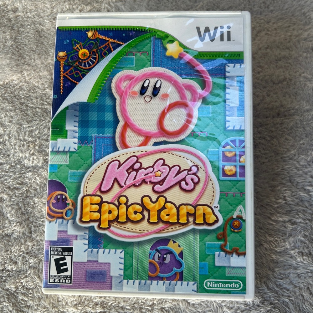 Kirbys Epic Yarn Nintendo Wii Game Complete CIB RVL-RK5E-USA